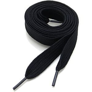 The Home Fusion Company Black And White Flat 140cm Long Shoe Laces For Low And Hi-Tops Suitable For Most Shoe Brands & Footwear - Sports, Football Etc