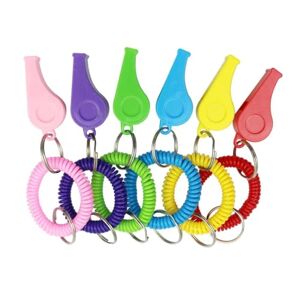 YMLOVE 6 Pcs/Set Sport Whistles with Stretchable Coil Loud Crisp Sound Compact Size Portable Colorful Referee Whistles