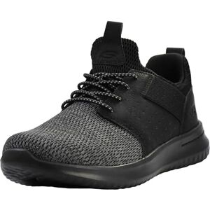 Skechers Men's Delson Camben Trainers, Black Mesh W Synthetic, 13 UK Skechers Men's Delson Camben Trainers, Black Mesh W Synthetic, 13 UK