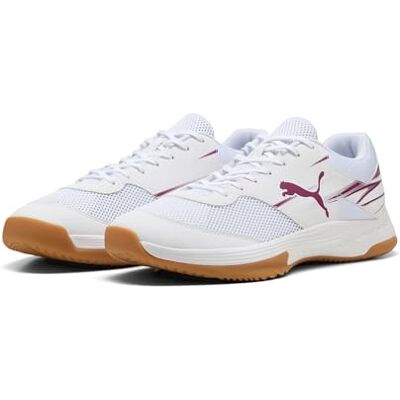 Puma Unisex Varion II Handball Shoes, White-Berry, 7.5 UK Puma Unisex Varion II Handball Shoes, White-Berry, 7.5 UK