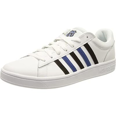 K-Swiss Court Winston - Leather Sneakers for Men, White, EU 45 K-Swiss Court Winston - Leather Sneakers for Men, White, EU 45