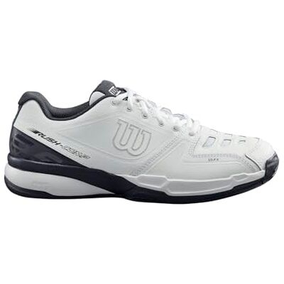 Wilson Rush Comp LTR Tennis Shoe, Men's and Women's, Unisex, Size 7.5, White/White/Ebony Wilson Rush Comp LTR Tennis Shoe, Men's and Women's, Unisex, Size 7.5, White/White/Ebony
