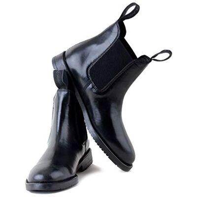 Rhinegold COMFEY CLASSIC LEATHER JODHPUR BOOTS FOR WOMEN Traditional Horse Riding Boots No Zippers, Easy On/Off, Elastic Sides (Black, Size EU 39, UK 6) Rhinegold COMFEY CLASSIC LEATHER JODHPUR BOOTS FOR WOMEN Traditional Horse Riding Boots No Zippers, Easy On/Off, Elastic Sides (Black, Size EU 39, UK 6)