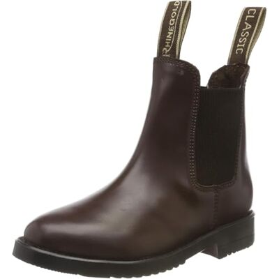 Rhinegold Childs Young Rider COMFEY CLASSIC LEATHER JODHPUR BOOTS Traditional Horse Riding Boots No Zip, Easy On/Off, Elastic Sides, Girls and Boys Equestrian Ankle Boots (Brown, Size EU 36, UK 3) Rhinegold Childs Young Rider COMFEY CLASSIC LEATHER JODHPUR BOOTS Traditional Horse Riding Boots No Zip, Easy On/Off, Elastic Sides, Girls and Boys Equestrian Ankle Boots (Brown, Size EU 36, UK 3)