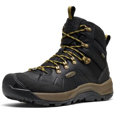 KEEN Men's Revel 4 Mid Height Polar Insulated Waterproof Snow Boots, Black/Lemon Curry, 10.5 KEEN Men's Revel 4 Mid Height Polar Insulated Waterproof Snow Boots, Black/Lemon Curry, 10.5