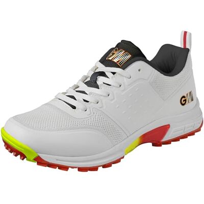 Gunn & Moore GM Rival Rubber Sole Cricket Shoes Lightweight Knitted Mesh Upper Arch Support Grip Comfort & Reduce Fatigue All Rounder Grip Size UK 8 EU 42 White & Blue Gunn & Moore GM Rival Rubber Sole Cricket Shoes Lightweight Knitted Mesh Upper Arch Support Grip Comfort & Reduce Fatigue All Rounder Grip Size UK 8 EU 42 White & Blue