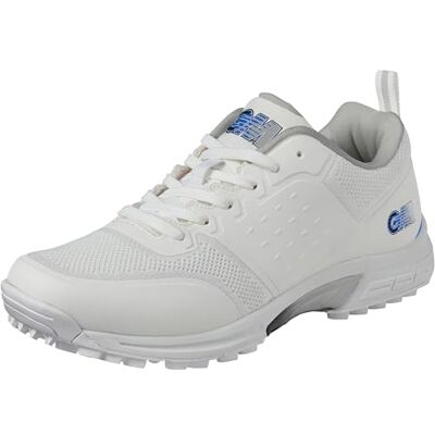 Gunn & Moore GM Maxi Rubber Sole Cricket Shoes Lightweight Knitted Mesh Upper Arch Support Grip Comfort & Reduce Fatigue All Rounder Grip Size UK Junior 6 EU 39 White Red & Fluro Gunn & Moore GM Maxi Rubber Sole Cricket Shoes Lightweight Knitted Mesh Upper Arch Support Grip Comfort & Reduce Fatigue All Rounder Grip Size UK Junior 6 EU 39 White Red & Fluro