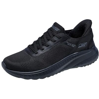 Skechers Men's Bobs Squad Chaos Solid Step Trainer, Black, 9 UK Skechers Men's Bobs Squad Chaos Solid Step Trainer, Black, 9 UK