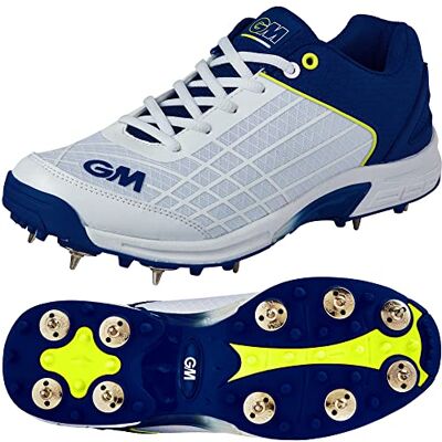 Gunn & Moore GM Spike Cricket Shoe Original Optimal Grip and Lightweight Feel for All Field Positions Arch Support Two-Tone TPU Outsole Blue Size UK 10 EU 44.5 Gunn & Moore GM Spike Cricket Shoe Original Optimal Grip and Lightweight Feel for All Field Positions Arch Support Two-Tone TPU Outsole Blue Size UK 10 EU 44.5