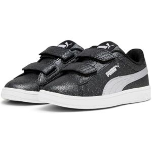 Puma Smash 3.0 Glitz Glam V PS Sneaker, Black Silver White, 2.5 UK Child Puma Smash 3.0 Glitz Glam V PS Sneaker, Black Silver White, 2.5 UK Child