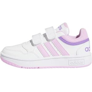 adidas Unisex Kids Hoops Lifestyle Basketball Hook-and-Loop Shoes, Cloud White/Lilac/Violet Fusion, 1 UK adidas Unisex Kids Hoops Lifestyle Basketball Hook-and-Loop Shoes, Cloud White/Lilac/Violet Fusion, 1 UK