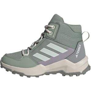 adidas Terrex AX4R MID Hiking Shoes, Silver Green/Linen Green/Preloved Fig, 3 UK Child adidas Terrex AX4R MID Hiking Shoes, Silver Green/Linen Green/Preloved Fig, 3 UK Child