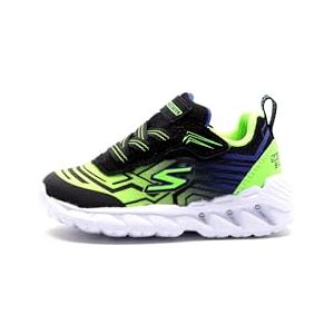 Skechers Boy's Magna-Lights Sneaker, Black Synthetic Mesh Blue Lime Trim, 4 UK Child Skechers Boy's Magna-Lights Sneaker, Black Synthetic Mesh Blue Lime Trim, 4 UK Child