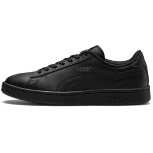 Puma Unisex Kids Smash V2 Leather Sneakers, Black Black Black, 3 UK Puma Unisex Kids Smash V2 Leather Sneakers, Black Black Black, 3 UK