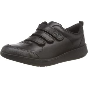 Clarks Boy's Scape Sky K Sneakers, Black Leather, 1 UK Wide Clarks Boy's Scape Sky K Sneakers, Black Leather, 1 UK Wide