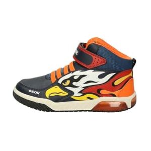 Geox J Inek Boy Sneaker, Navy Orange, 1 UK Geox J Inek Boy Sneaker, Navy Orange, 1 UK