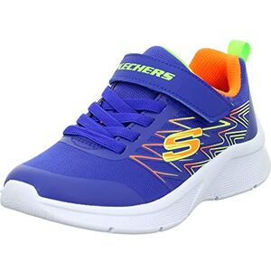 Skechers Boy's Microspec Texlor Sneaker, Blue Textile Orange Lime Trim, 12.5 UK Skechers Boy's Microspec Texlor Sneaker, Blue Textile Orange Lime Trim, 12.5 UK