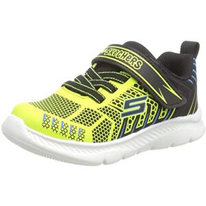 Skechers 407218N BKLM Sneaker, Black & Lime Textile/Synthetic/Blue Trim, 5 UK Child Skechers 407218N BKLM Sneaker, Black & Lime Textile/Synthetic/Blue Trim, 5 UK Child