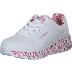 Skechers Girl's Uno Lite Lovely Luv Sneaker, White Synthetic/Red & Pink Trim, 10.5 UK Skechers Girl's Uno Lite Lovely Luv Sneaker, White Synthetic/Red & Pink Trim, 10.5 UK