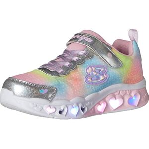Skechers Girls Flutter Heart Lights Simply Love Sneaker, Silver Synthetic Mesh, 10.5 UK Child Skechers Girls Flutter Heart Lights Simply Love Sneaker, Silver Synthetic Mesh, 10.5 UK Child