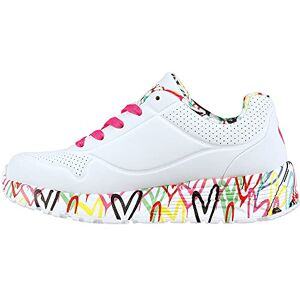Skechers Girl's Uno Lite Lovely Luv Sneaker, White Synthetic/H. Pink Trim, 10.5 UK Child Skechers Girl's Uno Lite Lovely Luv Sneaker, White Synthetic/H. Pink Trim, 10.5 UK Child