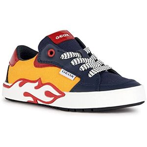 Geox J Alphabeet Boy Sneaker, Yellow Navy, 1 UK Geox J Alphabeet Boy Sneaker, Yellow Navy, 1 UK