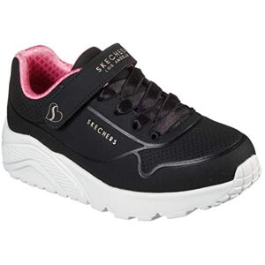 Skechers Boy's Girl's Uno Lite Sneaker, Black Synthetic/Rose Gold Trim, 6 UK Child Skechers Boy's Girl's Uno Lite Sneaker, Black Synthetic/Rose Gold Trim, 6 UK Child