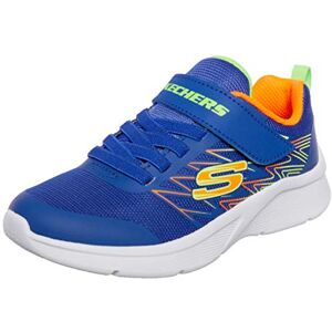Skechers Boy's Microspec Texlor Sneaker, Blue Textile Orange Lime Trim, 10.5 UK Skechers Boy's Microspec Texlor Sneaker, Blue Textile Orange Lime Trim, 10.5 UK
