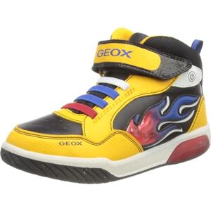 Geox J Inek Boy Sneaker, Yellow Red, 7 UK Child Geox J Inek Boy Sneaker, Yellow Red, 7 UK Child