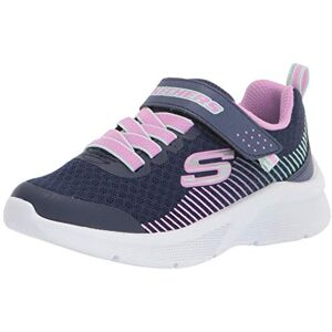 Skechers Girl's Microspec Sneaker, Navy Mesh/Lavender & Mint Trim, 3 UK Child Skechers Girl's Microspec Sneaker, Navy Mesh/Lavender & Mint Trim, 3 UK Child