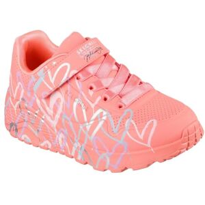 Skechers Uno Lite Love Levitate Sneaker, Coral Synthetic/Multi Trim, 10.5 UK Child Skechers Uno Lite Love Levitate Sneaker, Coral Synthetic/Multi Trim, 10.5 UK Child