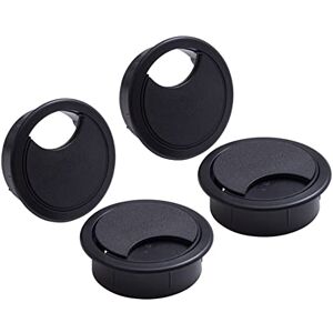 IPEA Black Round Desk Cable Grommet - 4 Pack - Cable and Wire Stopper for Tables, Desks, Walls, Office, Home - Cable Grommet for Computer, Mouse, TV, Telephone - 60mm Diameter IPEA Black Round Desk Cable Grommet - 4 Pack - Cable and Wire Stopper for Tables, Desks, Walls, Office, Home - Cable Grommet for Computer, Mouse, TV, Telephone - 60mm Diameter