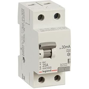 Legrand 402036 FI Circuit Breaker 25 A, 30 mA Residual Current Circuit Breaker/RCD, 2-Pin 25 A / 30 mA, 1 Piece Legrand 402036 FI Circuit Breaker 25 A, 30 mA Residual Current Circuit Breaker/RCD, 2-Pin 25 A / 30 mA, 1 Piece