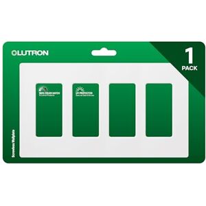 LUTRON Claro 4 Gang Decorator/Rocker Wallplate, for Light Dimmers, Switches and Accessories, Snap-On Installation, No Visible Screws, Gloss, CW-4-WH, White LUTRON Claro 4 Gang Decorator/Rocker Wallplate, for Light Dimmers, Switches and Accessories, Snap-On Installation, No Visible Screws, Gloss, CW-4-WH, White
