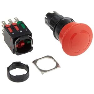 Schneider Electric Complete emergency stop push button, Harmony XB6, 16 mm, red pushbutton30 mm, trigger/latching Turn to release, 1NO, 2NC Schneider Electric Complete emergency stop push button, Harmony XB6, 16 mm, red pushbutton30 mm, trigger/latching Turn to release, 1NO, 2NC
