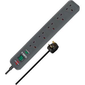 Brennenstuhl Eco-Line Power Strip 5-way with surge protection (Extension Lead with increased contact protection, switch and 5m cable) anthracite Brennenstuhl Eco-Line Power Strip 5-way with surge protection (Extension Lead with increased contact protection, switch and 5m cable) anthracite
