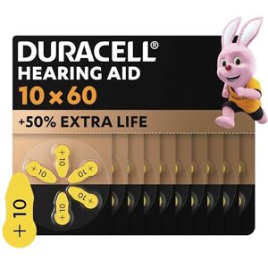 Duracell size 10 Hearing Aids batteries - 60 pack +50% Extra Life Duracell size 10 Hearing Aids batteries - 60 pack +50% Extra Life