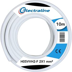 Electraline Cable H05VVH2 °F – 2 mm – 10 m – White Electraline Cable H05VVH2 °F – 2 mm – 10 m – White