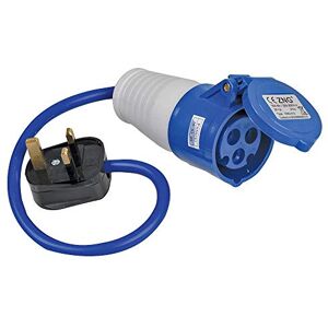 PRO ELEC PELB0137 16A, 230V, 1 Gang UK 13A Mains Plug to CEE Socket Extension Lead, 2P+E, Blue, 350mm PRO ELEC PELB0137 16A, 230V, 1 Gang UK 13A Mains Plug to CEE Socket Extension Lead, 2P+E, Blue, 350mm