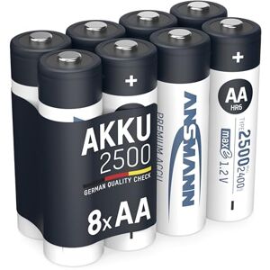 ANSMANN AA 2500mAh Rechargeable Battery - Low Self-Discharge - -20°C to 65°C - 1000x ANSMANN AA 2500mAh Rechargeable Battery - Low Self-Discharge - -20°C to 65°C - 1000x