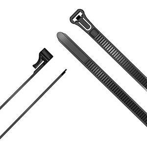 KabelDirekt Cable Ties Reusable with Extra high tensile Strength – (Black Cable Ties Reusable for Heavy Duty and Sustainable Usage, 100 Pieces, Flexible Cable Management) – 7.4 mm x 300 mm KabelDirekt Cable Ties Reusable with Extra high tensile Strength – (Black Cable Ties Reusable for Heavy Duty and Sustainable Usage, 100 Pieces, Flexible Cable Management) – 7.4 mm x 300 mm