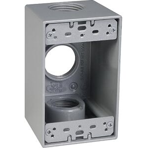 TayMac SB3100S Weatherproof Box, 1-Gang, (3) 1-Inch Outlets, Gray TayMac SB3100S Weatherproof Box, 1-Gang, (3) 1-Inch Outlets, Gray