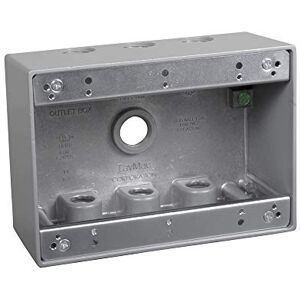 TayMac TB750S 3-Gang Weatherproof Box with Seven 1/2 in. Outlets, Gray TayMac TB750S 3-Gang Weatherproof Box with Seven 1/2 in. Outlets, Gray