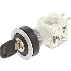 Schlegel 23.001.457 Key Switch Silver-Coloured, Buttoning, 2 Positions 12-13 o'clock, Push Contact Sensor, 1 N/O Contact Schlegel 23.001.457 Key Switch Silver-Coloured, Buttoning, 2 Positions 12-13 o'clock, Push Contact Sensor, 1 N/O Contact