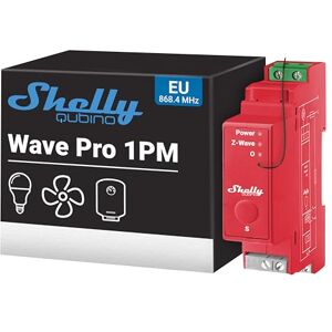 Shelly Wave Pro 1PM 1-Channel Z-Wave Smart Switch Module with Power Metering, High reliability, DIN rail mountable, Extended Network Repeater, SmartStart Set-up Shelly Wave Pro 1PM 1-Channel Z-Wave Smart Switch Module with Power Metering, High reliability, DIN rail mountable, Extended Network Repeater, SmartStart Set-up