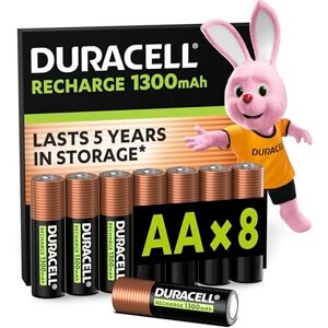 Duracell AA Rechargeable Batteries - 8 Pack - 1300mAh - 2000 Cycles - Pre-charged Duracell AA Rechargeable Batteries - 8 Pack - 1300mAh - 2000 Cycles - Pre-charged