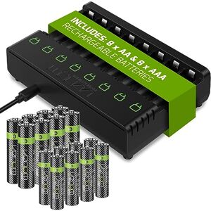 Venom Rechargeable Battery Charging Dock plus 8 x AA 2100mAh and 8 x AAA 800mAh Batteries Venom Rechargeable Battery Charging Dock plus 8 x AA 2100mAh and 8 x AAA 800mAh Batteries