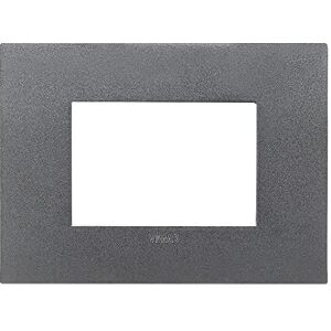 VIMAR 19953.02 Arké fit Plate 3 modules, Metal, Slate matt VIMAR 19953.02 Arké fit Plate 3 modules, Metal, Slate matt