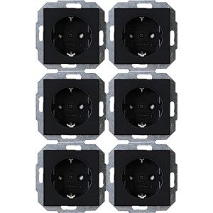 Kopp Athenis 943050058 Professional Pack Content 6 x Earthing Contact Sockets, 1-Way with Touch Protection, 16 A, 250 V~, IP20, Black, Matte Surface Kopp Athenis 943050058 Professional Pack Content 6 x Earthing Contact Sockets, 1-Way with Touch Protection, 16 A, 250 V~, IP20, Black, Matte Surface