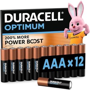 Duracell Optimum AAA Batteries (12 Pack) – Alkaline Batteries 1.5V – 200% More Power Boost Actives – Meets Demands of Modern Devices – 100% Recyclable, 0% Plastic Packaging – MX2400 Duracell Optimum AAA Batteries (12 Pack) – Alkaline Batteries 1.5V – 200% More Power Boost Actives – Meets Demands of Modern Devices – 100% Recyclable, 0% Plastic Packaging – MX2400